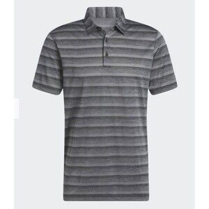Adidas 2 Color Striped Golf Polo Shirt Mens Performance Gray Black Size XXL 2XL